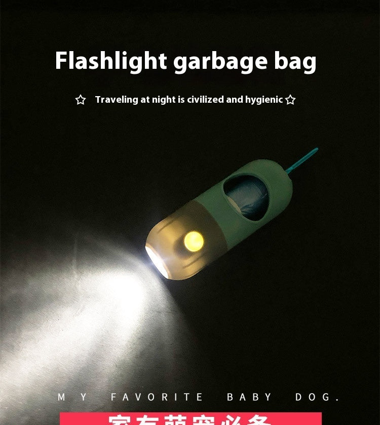 Pet Waste Bag Holder with LED Light – Walk Safe & Clean