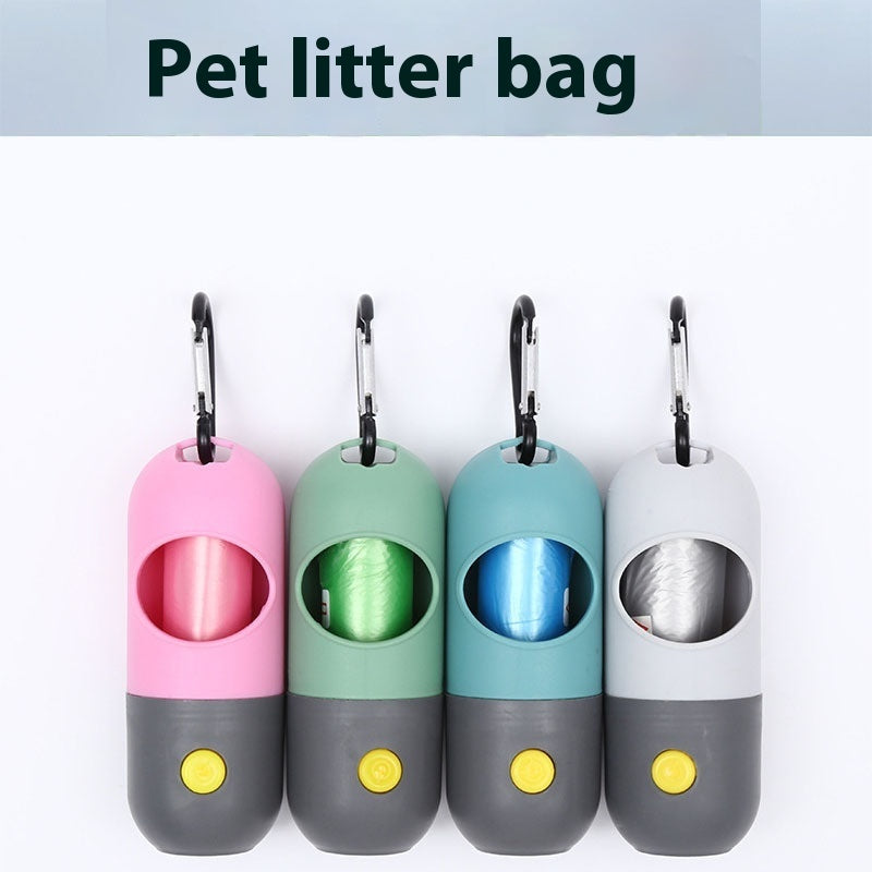 Pet Waste Bag Holder with LED Light – Walk Safe & Clean